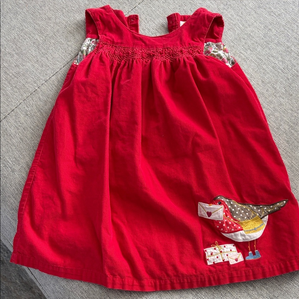 Baby Boden Red Corduroy Dress